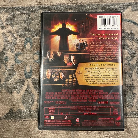 {Angels & Demons} DVD Theatrical Edition, excellent used condition - Picture 2 of 4